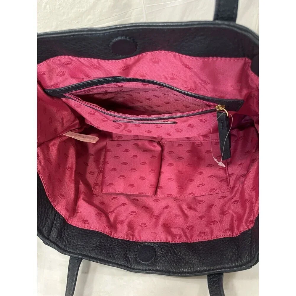 Juicy Couture Orange Grove Winged Tote navy leather new convertible